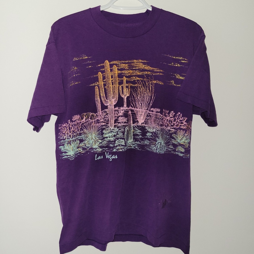 Vintage Screen Stars Las Vegas T-Shirt‎ Size Large Purple Single Stitch